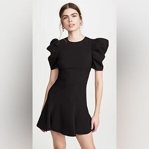 Likely Alia black puff sleeve mini dress